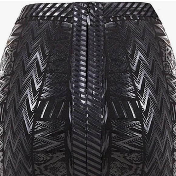 NWOT HLBandage Leather Metallic High Waist Bandage Skirt - Picture 3 of 9